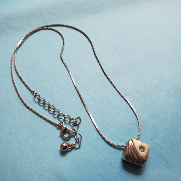 Vintage Silver necklace with Diamond gemstone - Picture 8 of 8